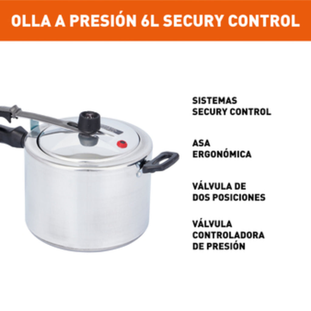 Olla a Presión Imusa Secury Control 6 Litros