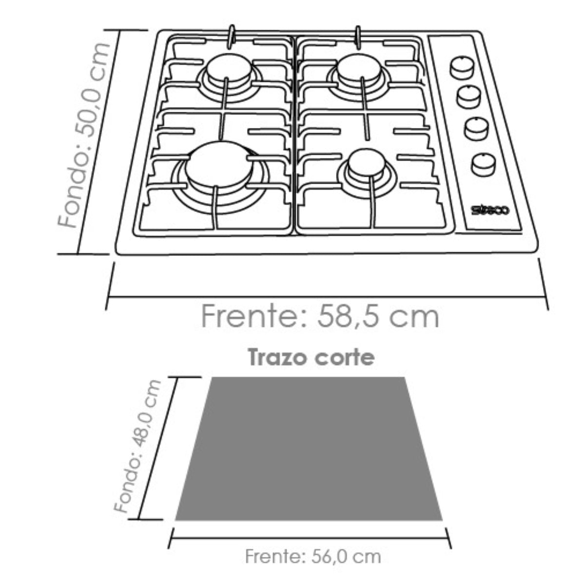 Estufa Sueco Eco 4 Puestos Linea Inox