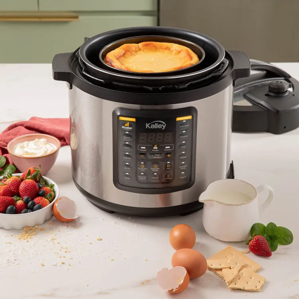 Olla Multifuncional Kalley K-OMP 5.5L – Plateado/Negro