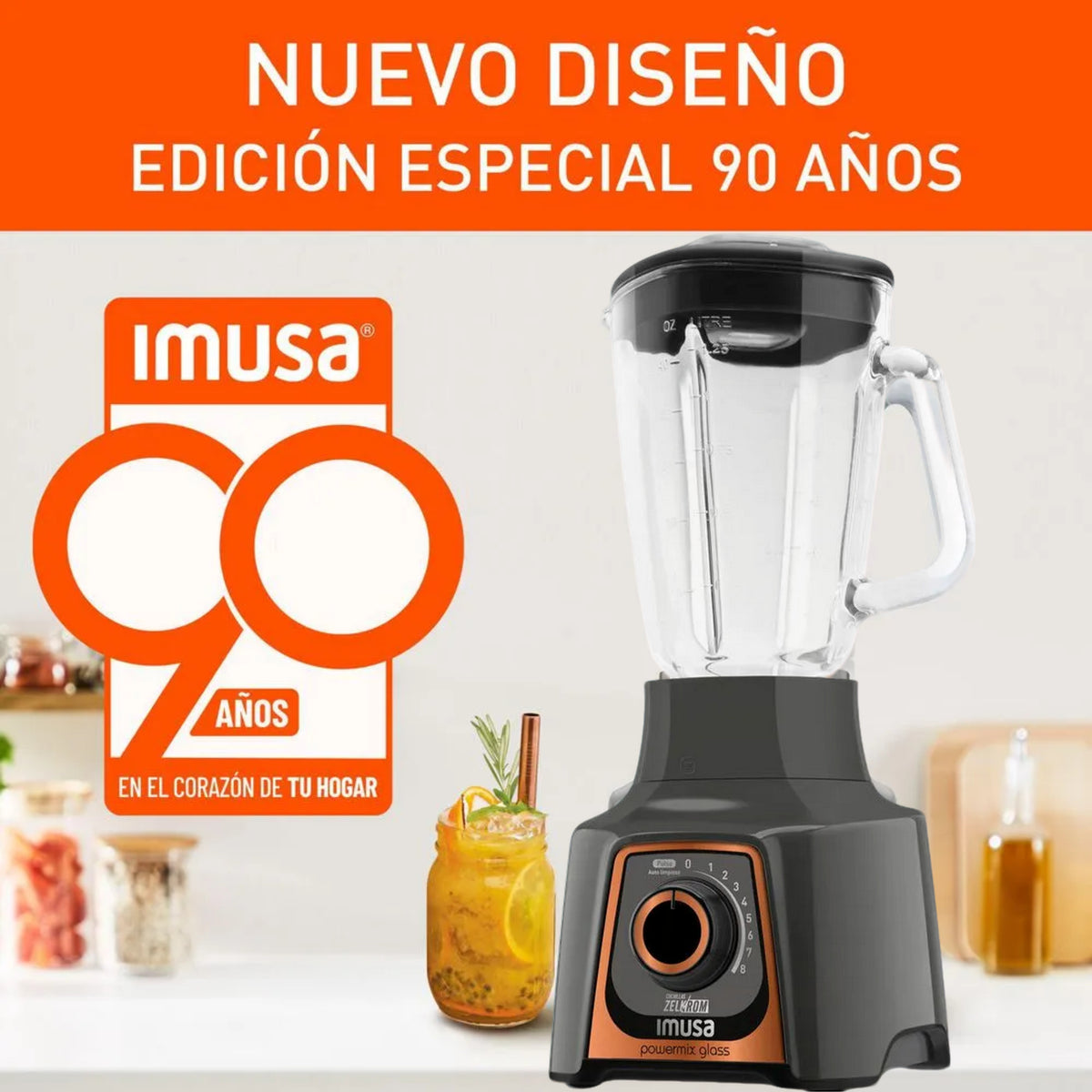 Licuadora Powermix Glasss 8V Imusa