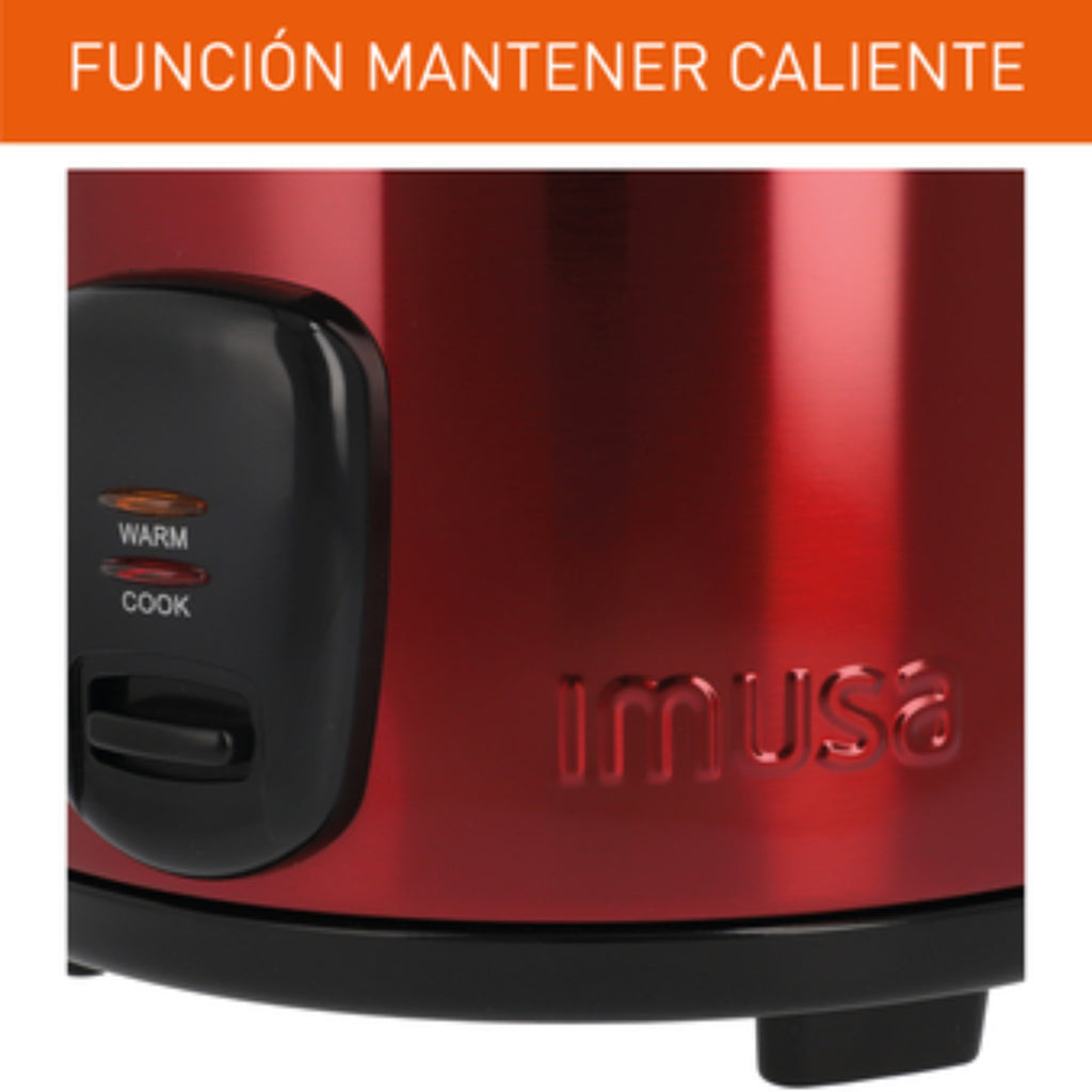 Olla Arrocera Imusa 5 Tazas Acero Roja