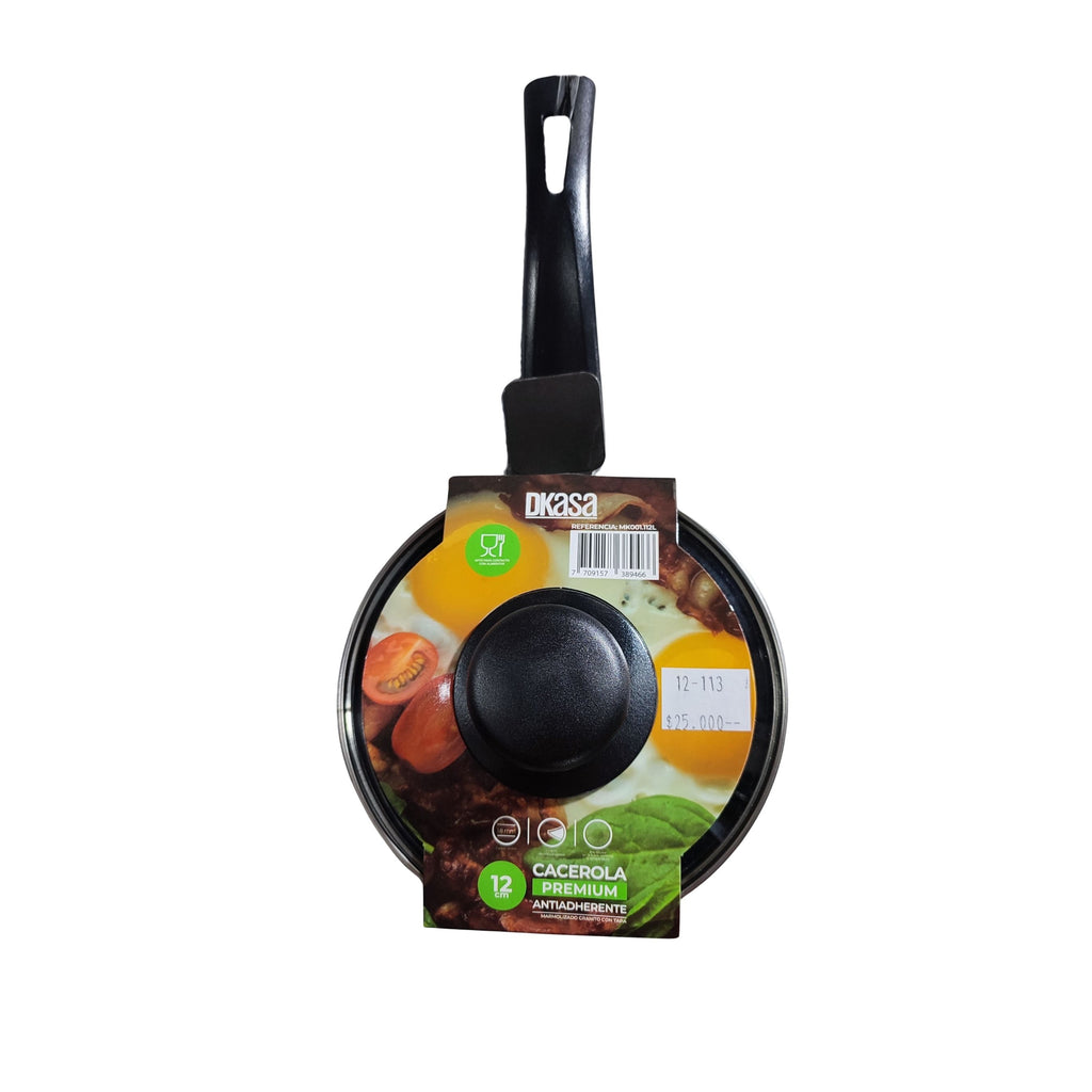 Cacerola Dkasa Premium Antiadherente Marmolizado Granito con Tapa 12CM