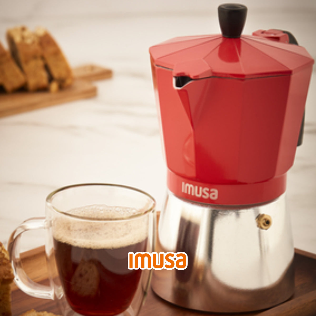 Cafetera Italiana Imusa Espresso Roja – 6 Tazas
