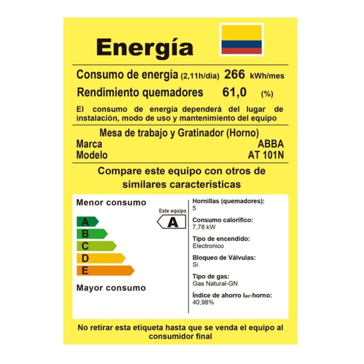 🔥 Estufa de Piso Abba 4 Puestos con Horno Modelo AT101N – Gas Natural