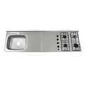 Mesón en Acero Inoxidable Poceta Izquierda Monocontrol 180X50 Estufa 4 Puestos