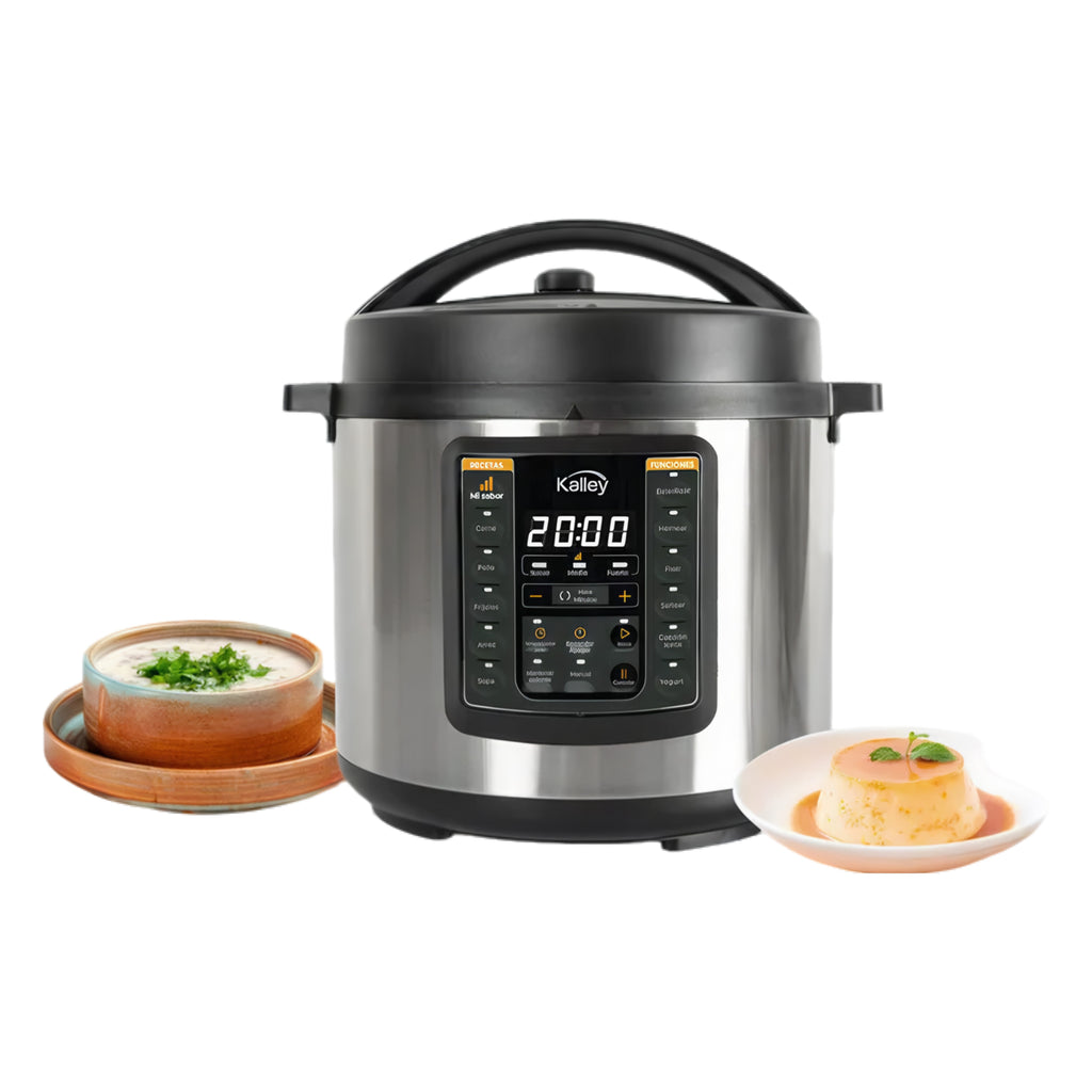 Olla Multifuncional Kalley K-OMP 5.5L – Plateado/Negro