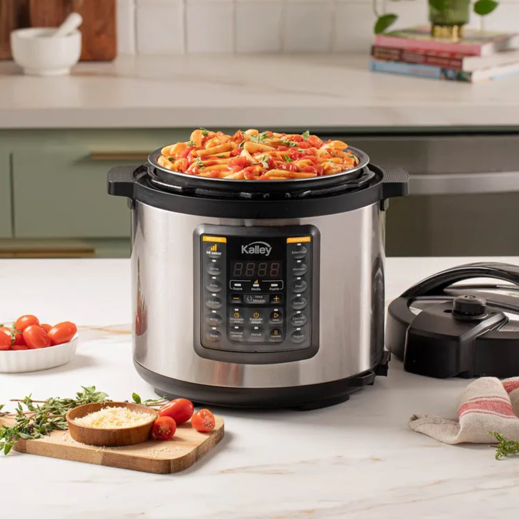 Olla Multifuncional Kalley K-OMP 5.5L – Plateado/Negro