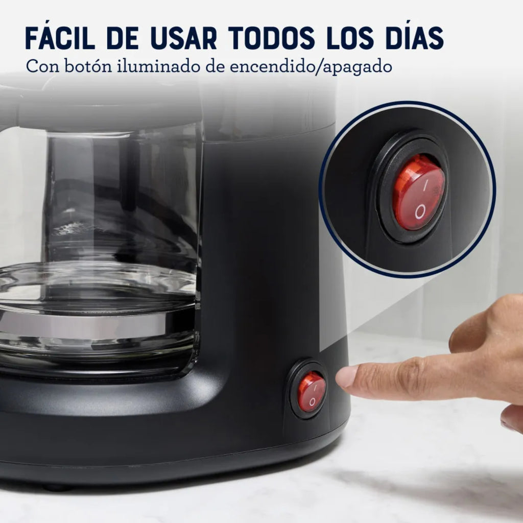 Cafetera Oster 5 Tazas – Filtro Reutilizable y Pausa para Servir