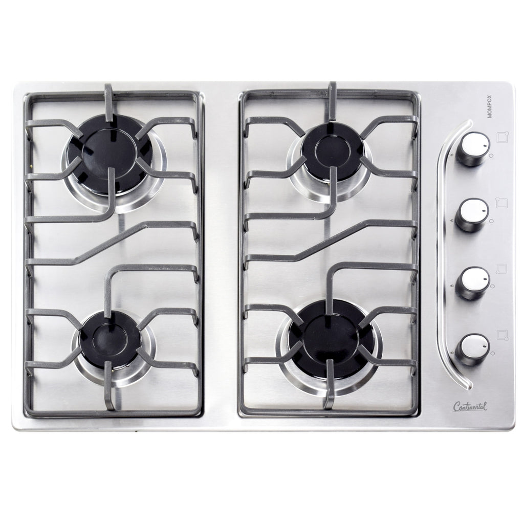 Estufa de Empotrar Continental Acero Inoxidable 4 Puestos Parrilla en Platina