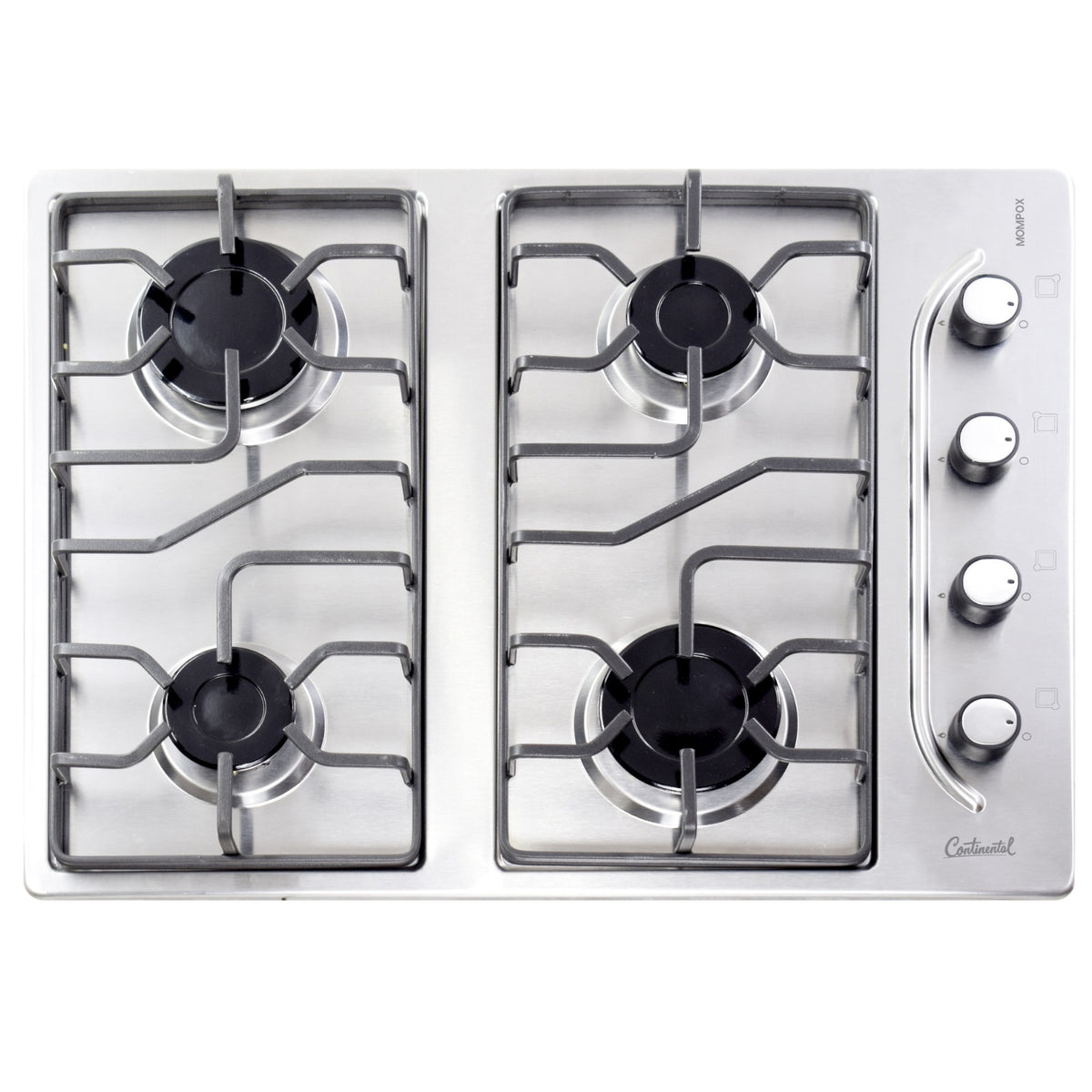 Estufa de Empotrar Continental Acero Inoxidable 4 Puestos Parrilla en Platina