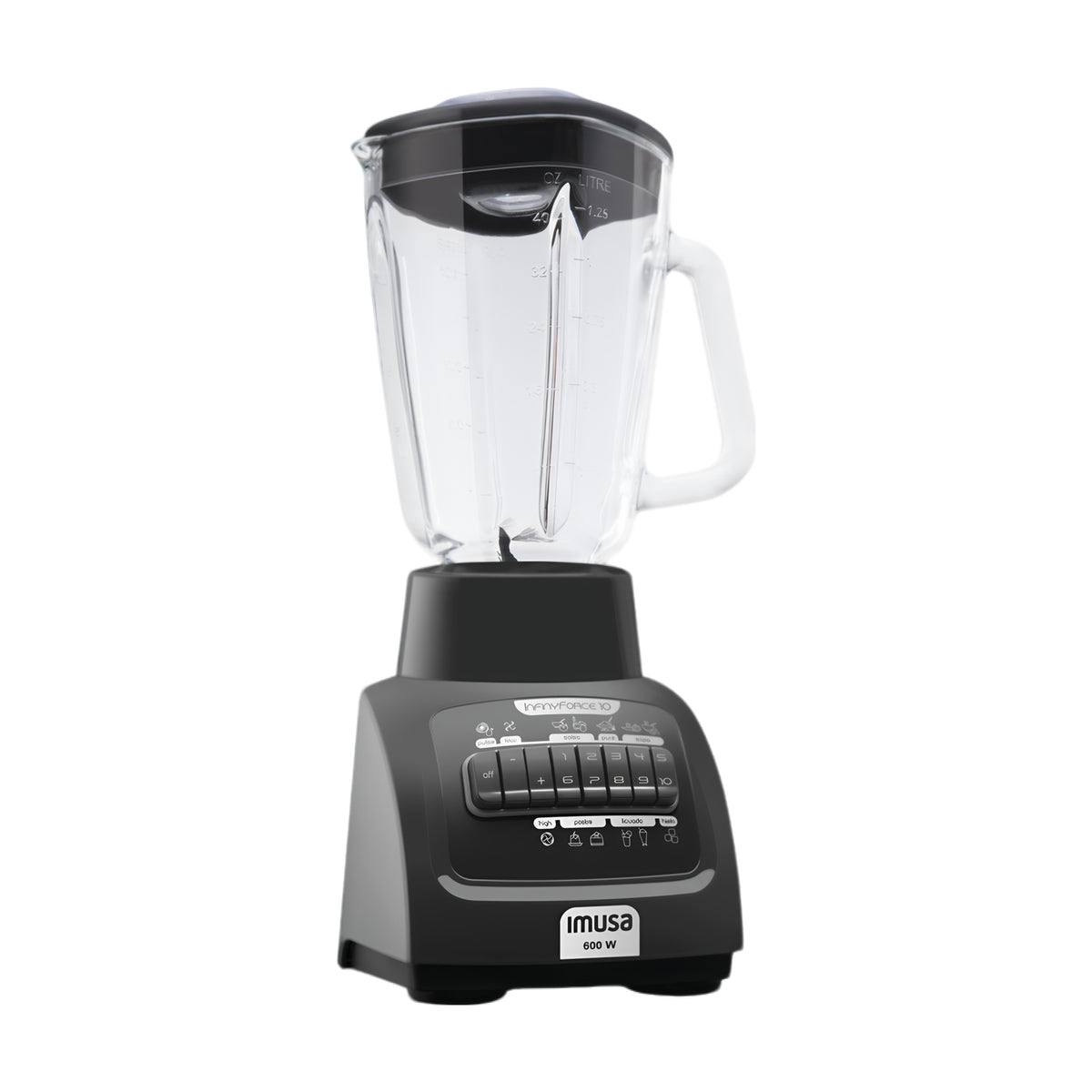 Licuadora Imusa Infiny Force XL 10 Velocidades Vaso de Vidrio Gris