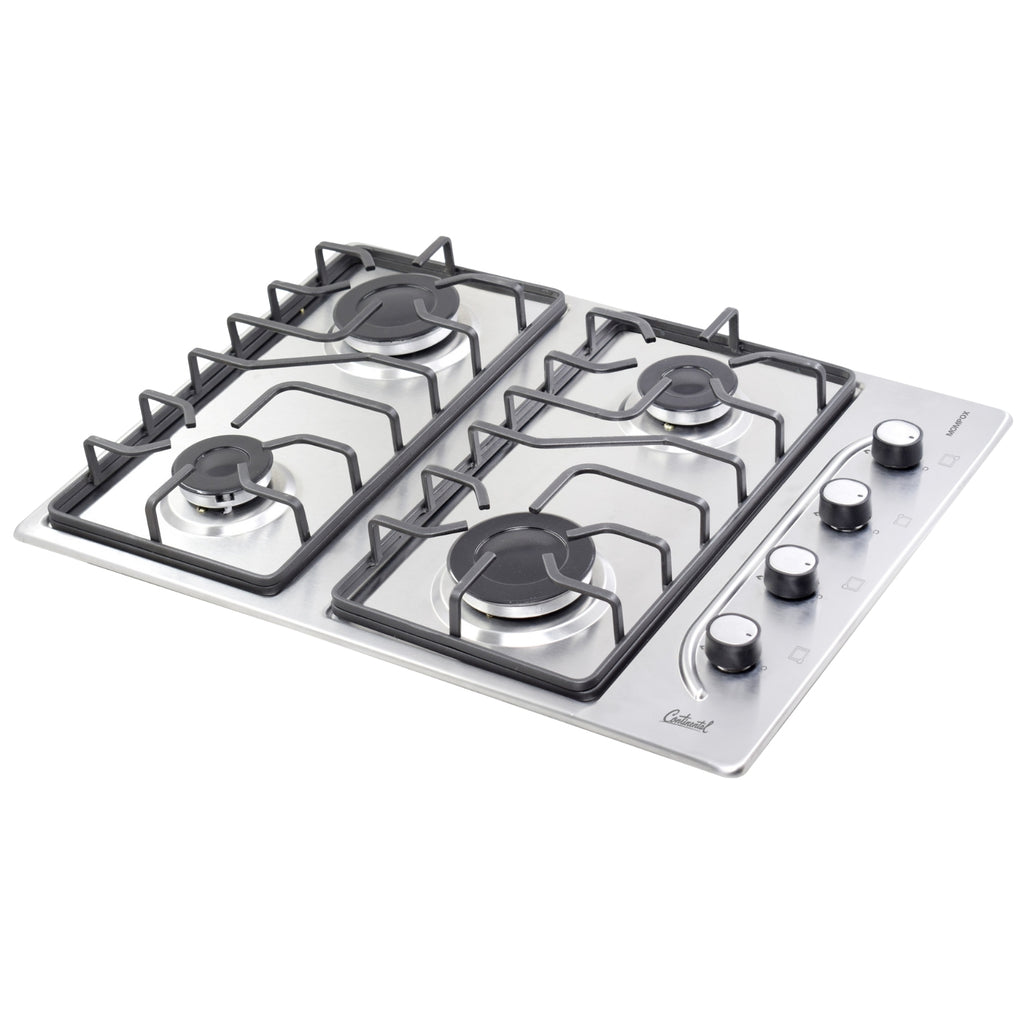 Estufa de Empotrar Continental Acero Inoxidable 4 Puestos Parrilla en Platina