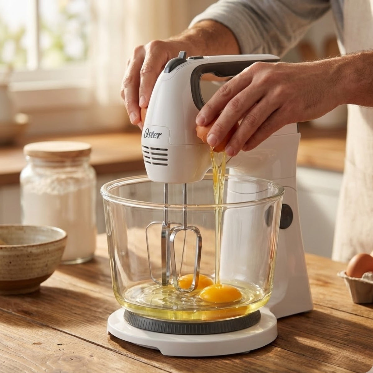 Batidora Oster® de Mano y Pedestal con Tazón de Vidrio 3.7 L