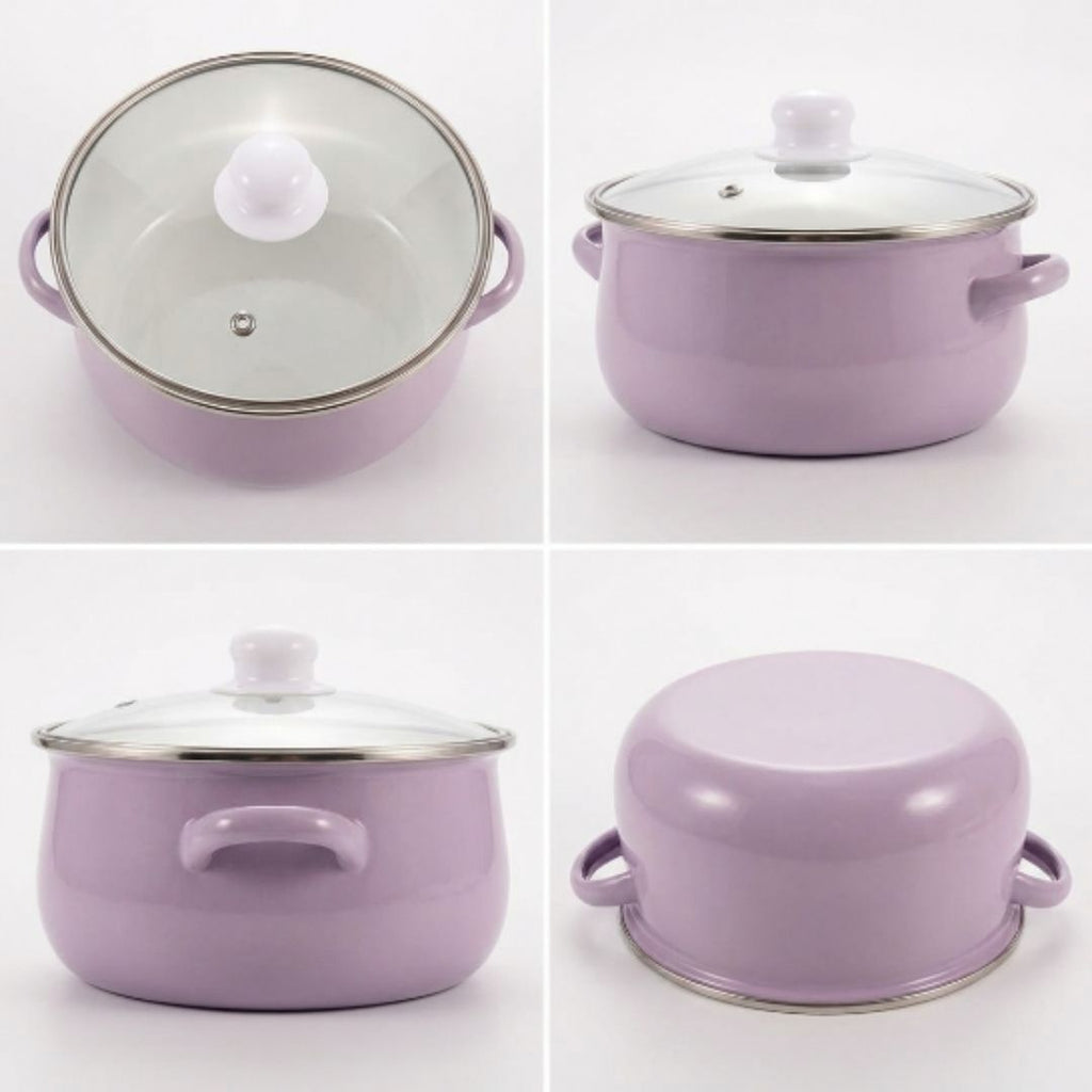 Olla Universal Peltre Atelier 20 CM + Tapa de Vidrio