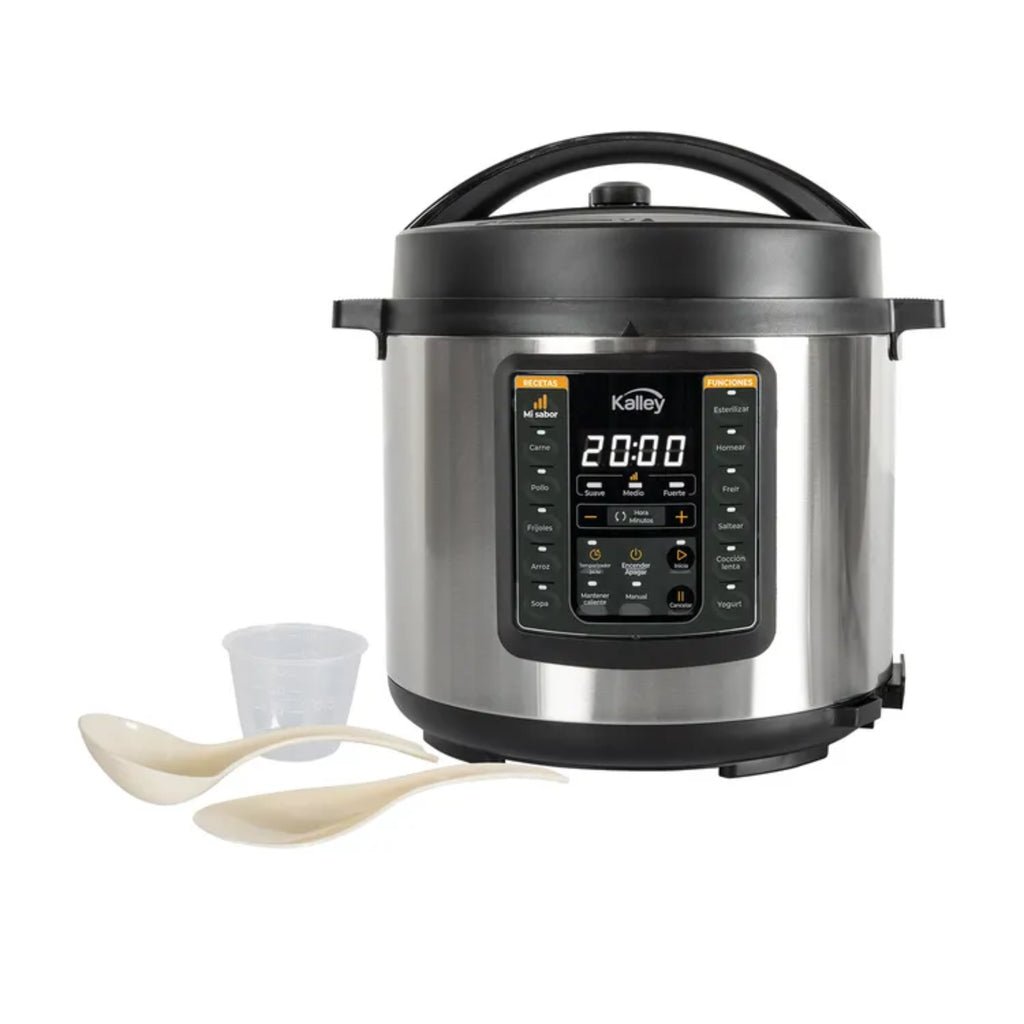 Olla Multifuncional Kalley K-OMP 5.5L – Plateado/Negro