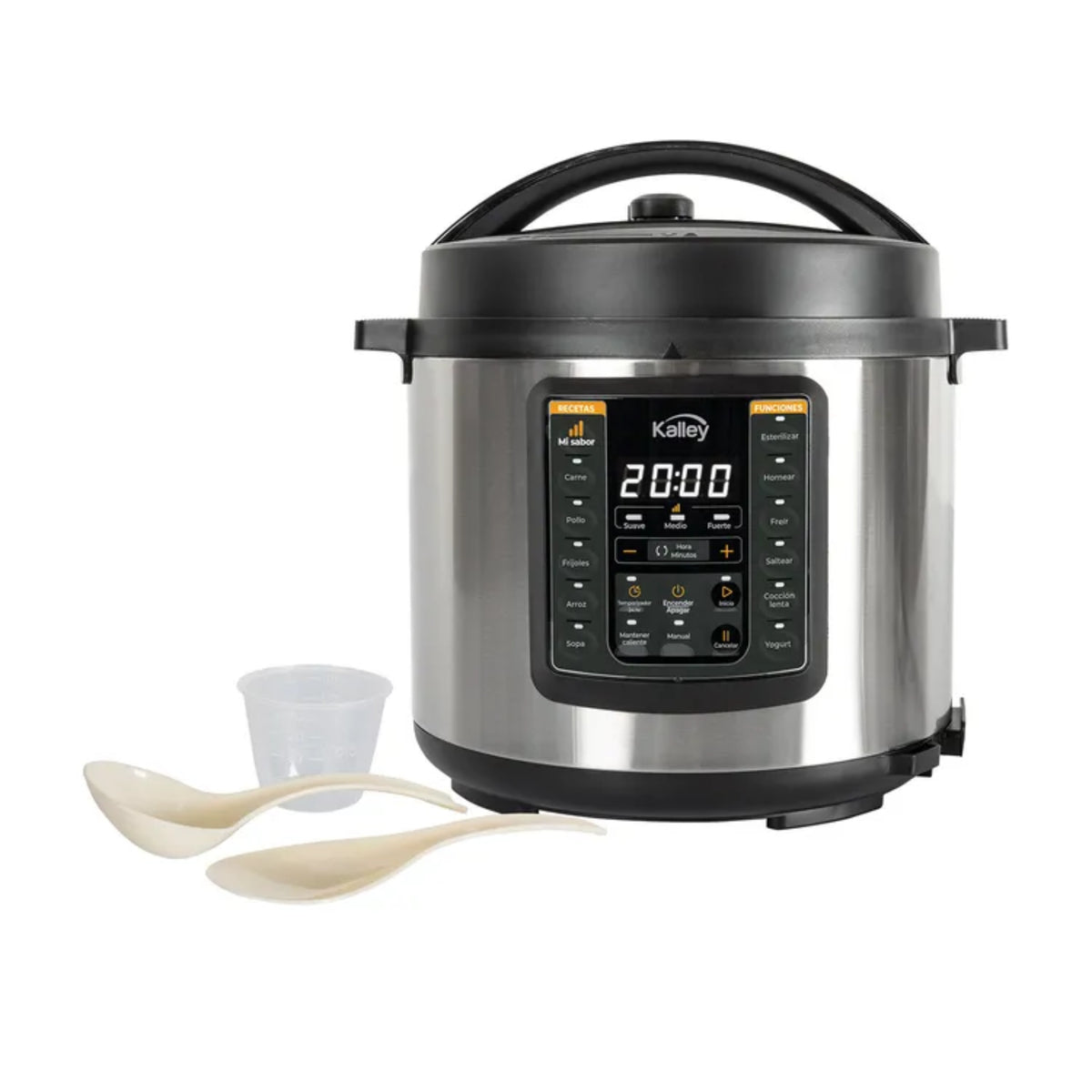 Olla Multifuncional Kalley K-OMP 5.5L – Plateado/Negro