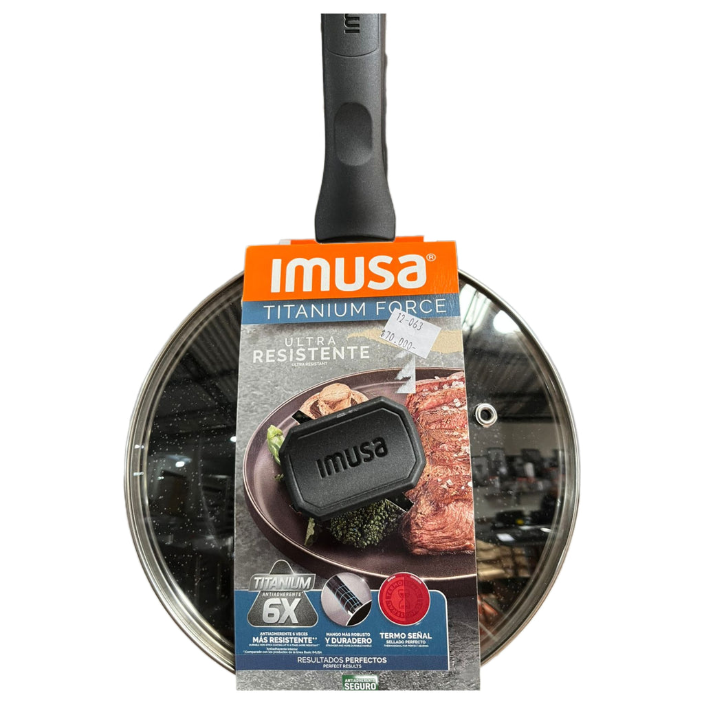 Sartén Imusa Titanium Force de 20 CM con Tapa