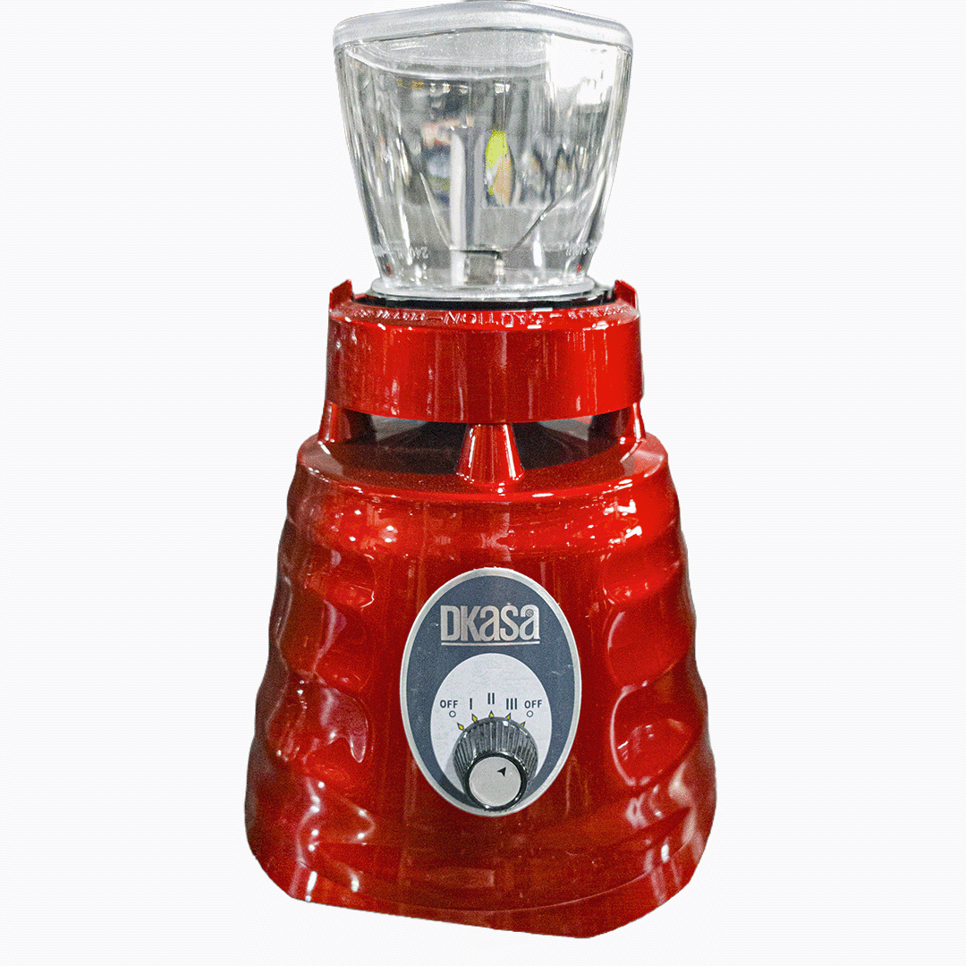 LICUADORA DKASA 600W VASO DE VIDRIO 1.25L 3 VELOCIDADES ROJA